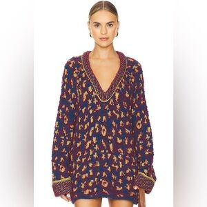 Free People Little Animal Pullover in Blue Fig Combo​